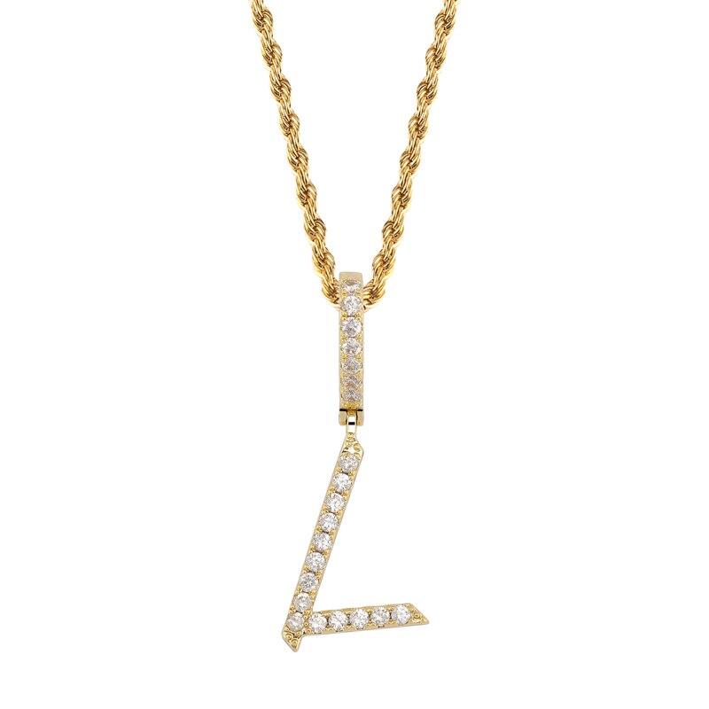 Custom Brush Letter Pendant 18K - ICECI