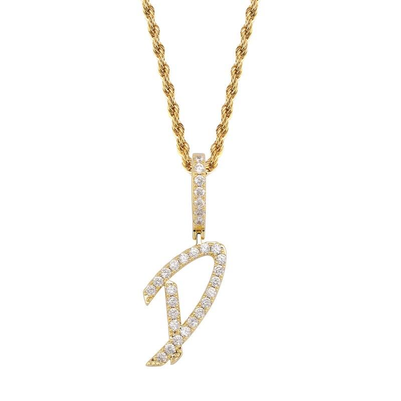 Custom Brush Letter Pendant 18K - ICECI