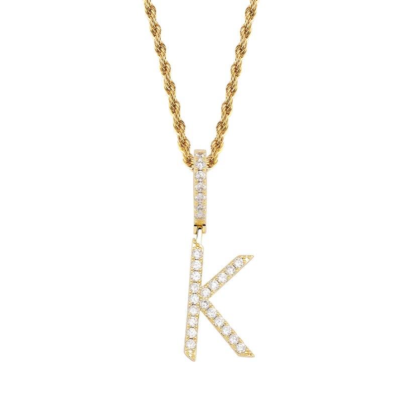 Custom Brush Letter Pendant 18K - ICECI