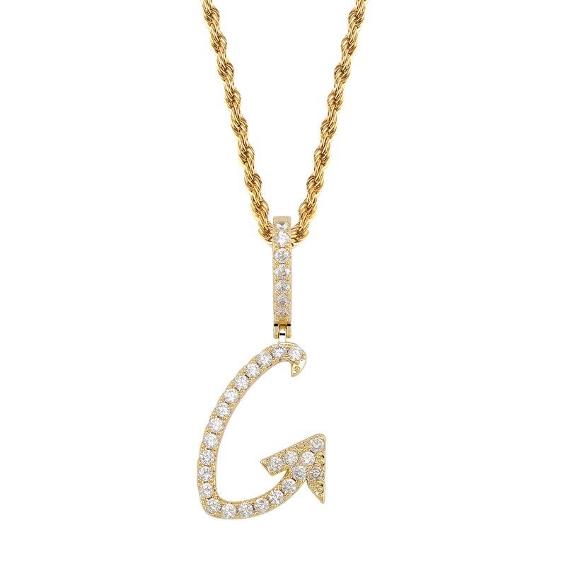 Custom Brush Letter Pendant 18K - ICECI