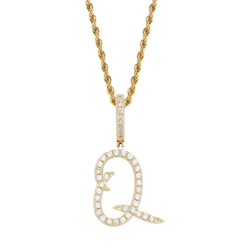 Custom Brush Letter Pendant 18K - ICECI
