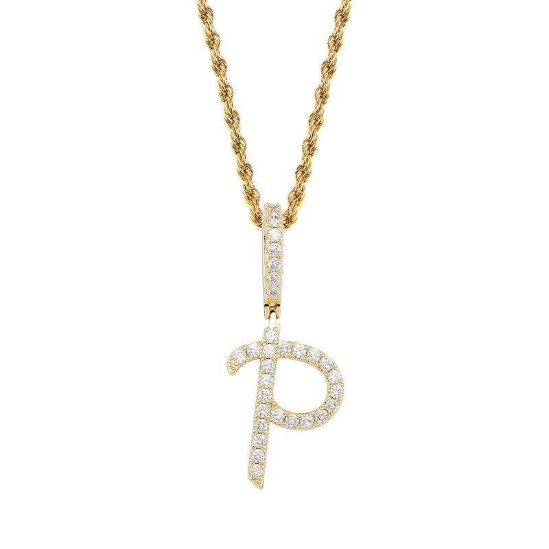 Custom Brush Letter Pendant 18K - ICECI