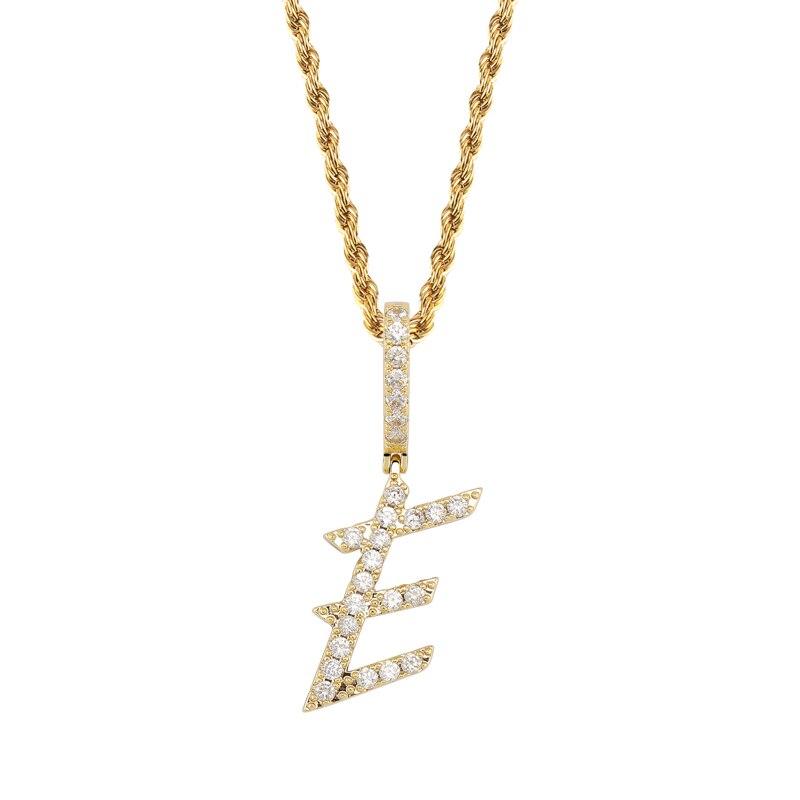 Custom Brush Letter Pendant 18K - ICECI
