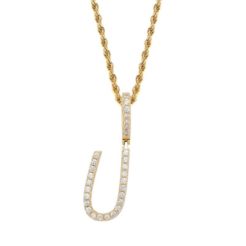 Custom Brush Letter Pendant 18K - ICECI