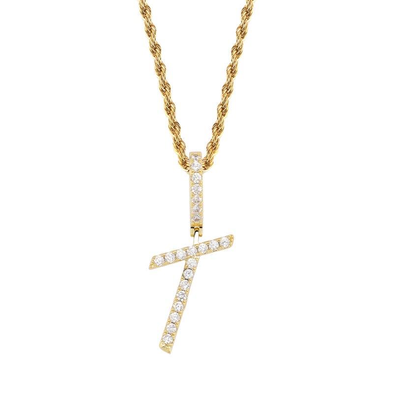 Custom Brush Letter Pendant 18K - ICECI