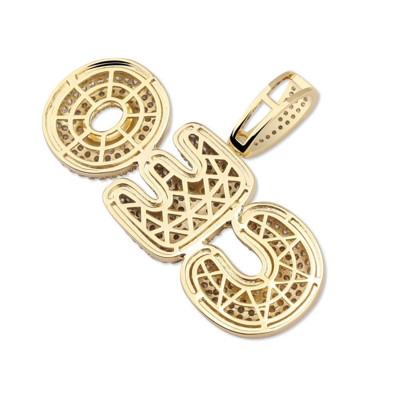 Custom Bubble Font Pendant 18K - ICECI