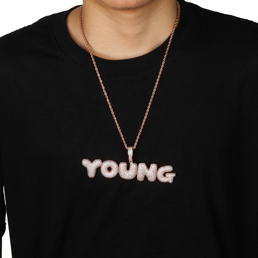 Custom Bubble Font Pendant 18K - ICECI