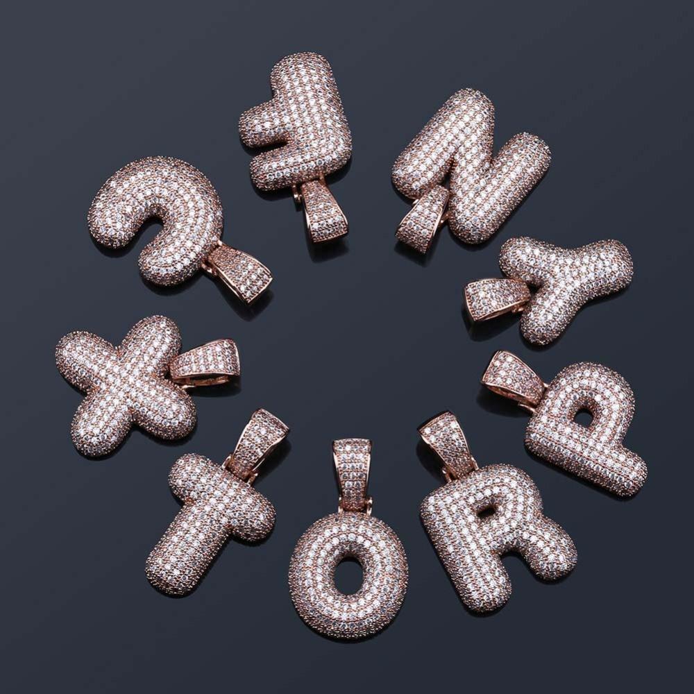 Custom Bubble Letter Pendant 18K - ICECI