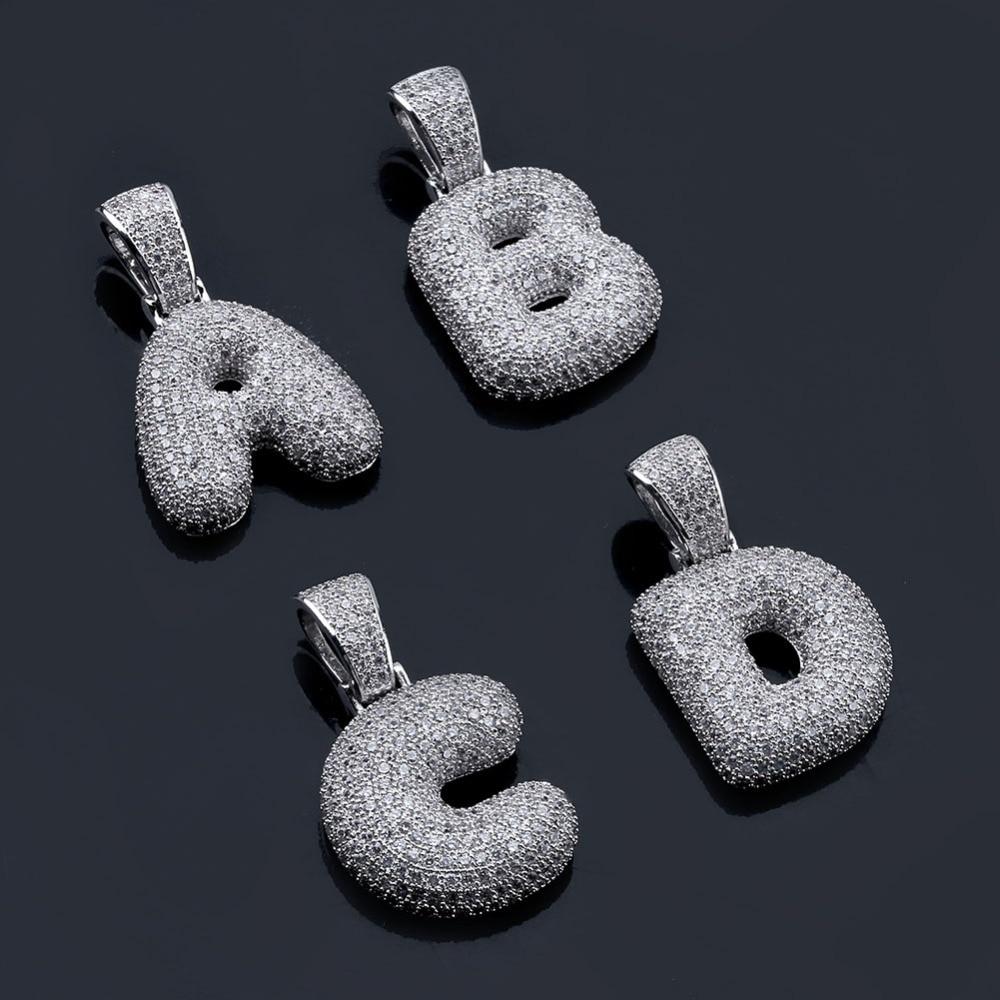 Custom Bubble Letter Pendant 18K - ICECI