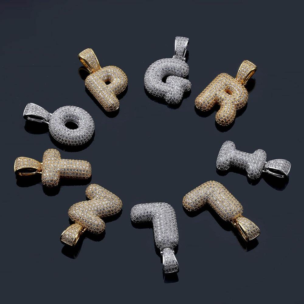 Custom Bubble Letter Pendant 18K - ICECI