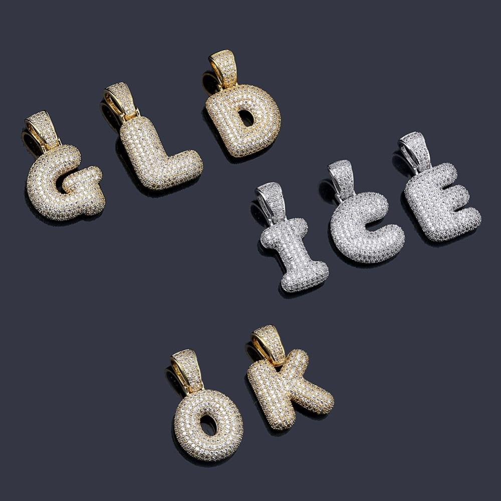 Custom Bubble Letter Pendant 18K - ICECI