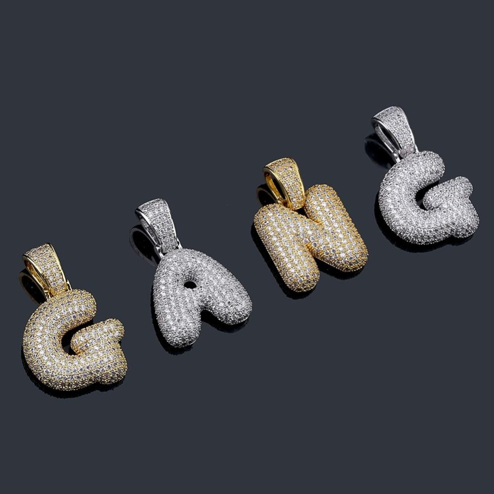 Custom Bubble Letter Pendant 18K - ICECI