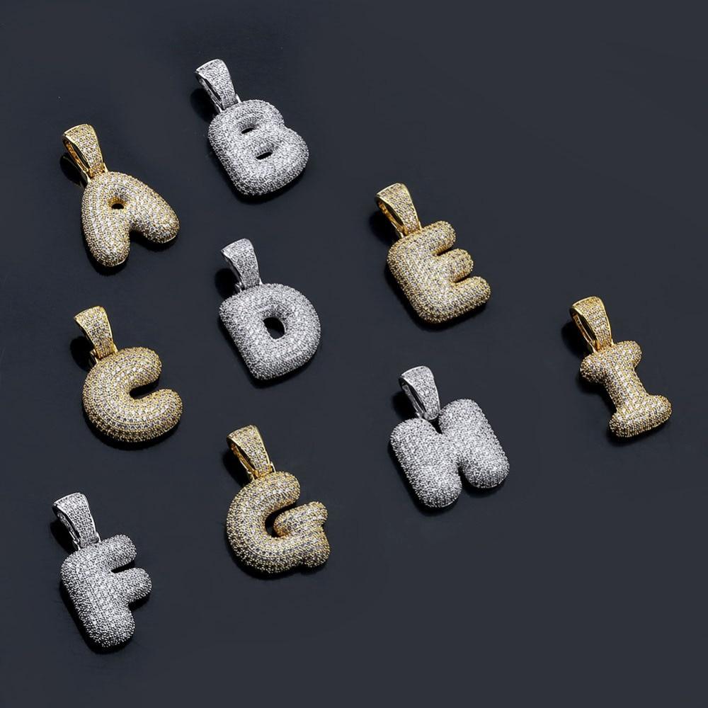 Custom Bubble Letter Pendant 18K - ICECI