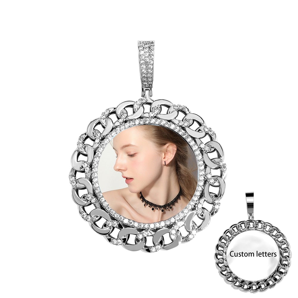 Custom Cuban Link Photo Medallion Pendant 14K - ICECI