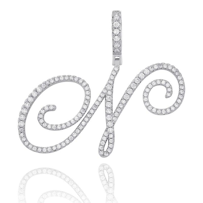 Custom Cursive Letter Pendant 18K - ICECI