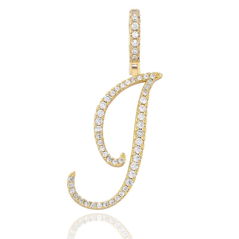 Custom Cursive Letter Pendant 18K - ICECI