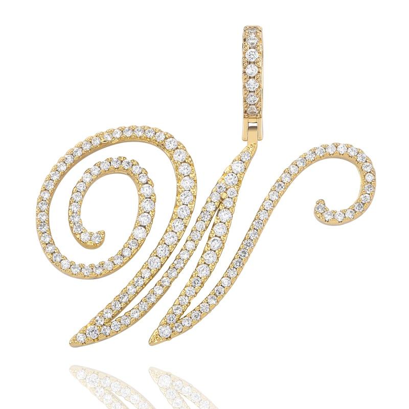 Custom Cursive Letter Pendant 18K - ICECI