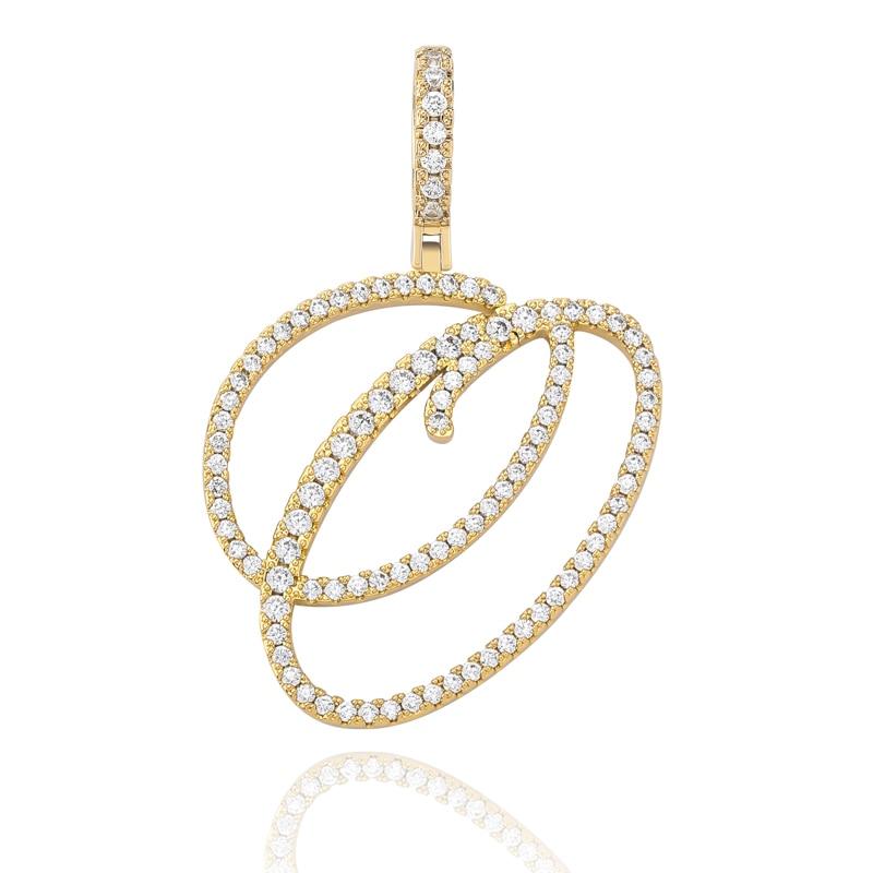 Custom Cursive Letter Pendant 18K - ICECI