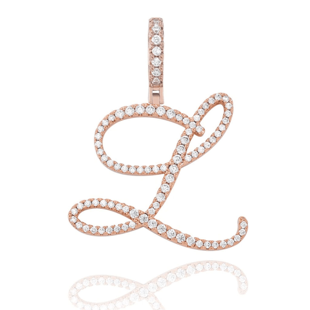 Custom Cursive Letter Pendant 18K - ICECI