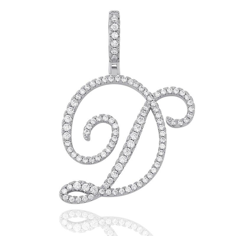 Custom Cursive Letter Pendant 18K - ICECI