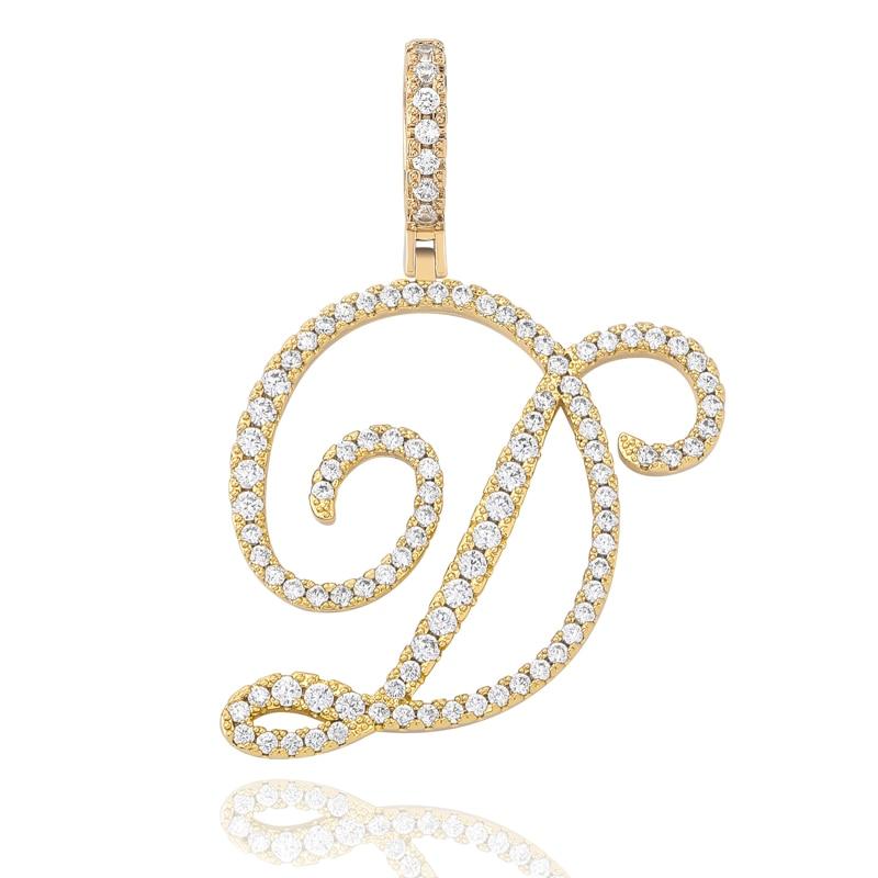 Custom Cursive Letter Pendant 18K - ICECI