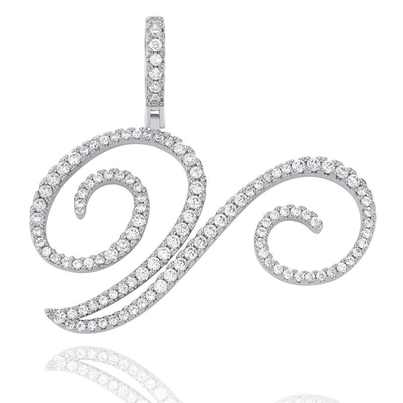Custom Cursive Letter Pendant 18K - ICECI