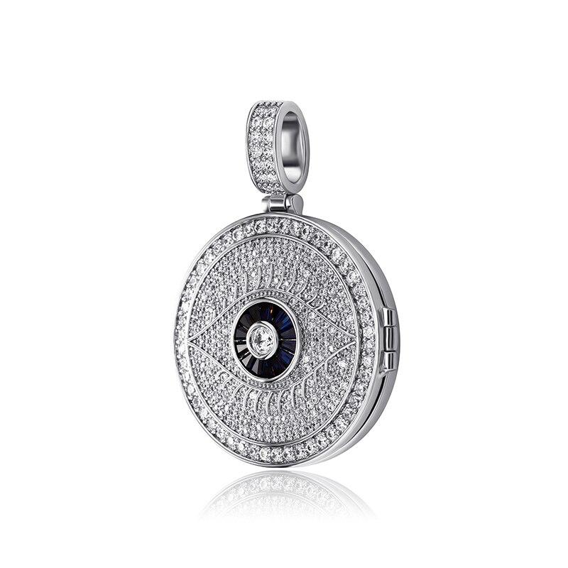 Custom Evil Eye Photo Locket 14K - ICECI