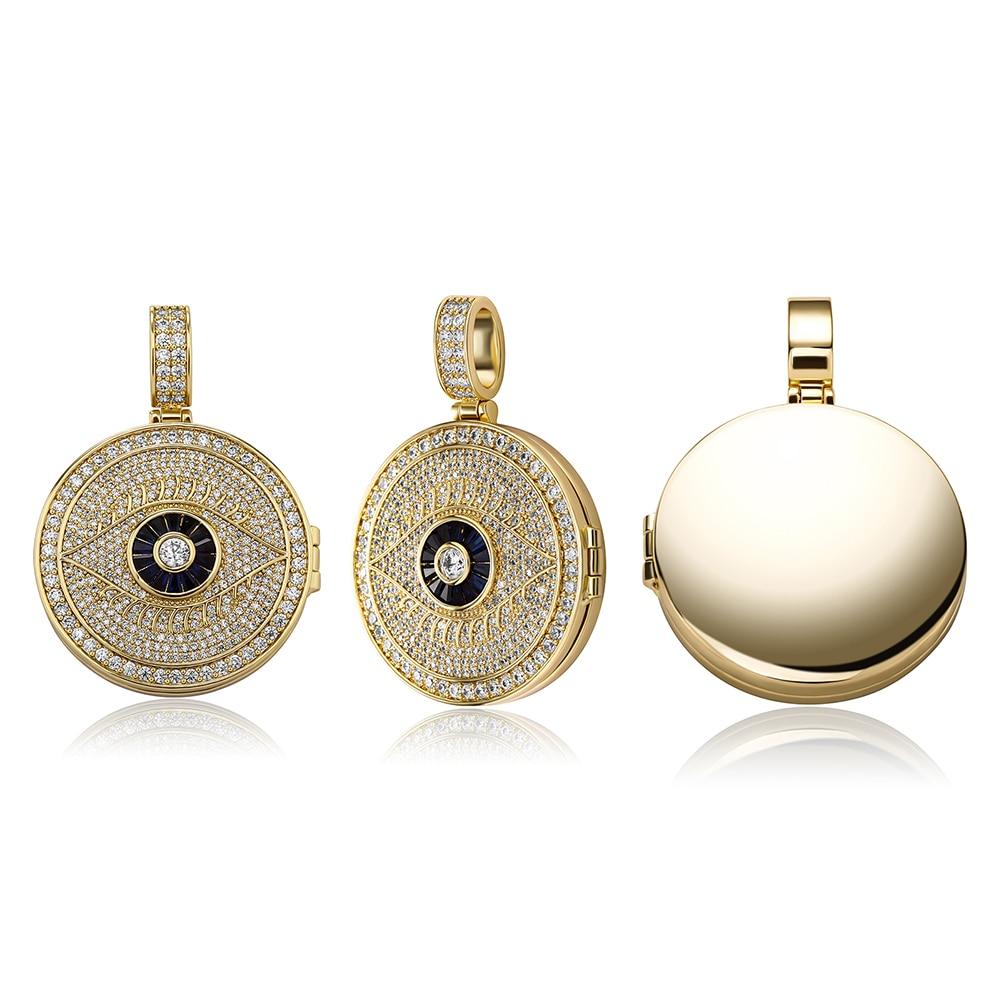Custom Evil Eye Photo Locket 14K - ICECI
