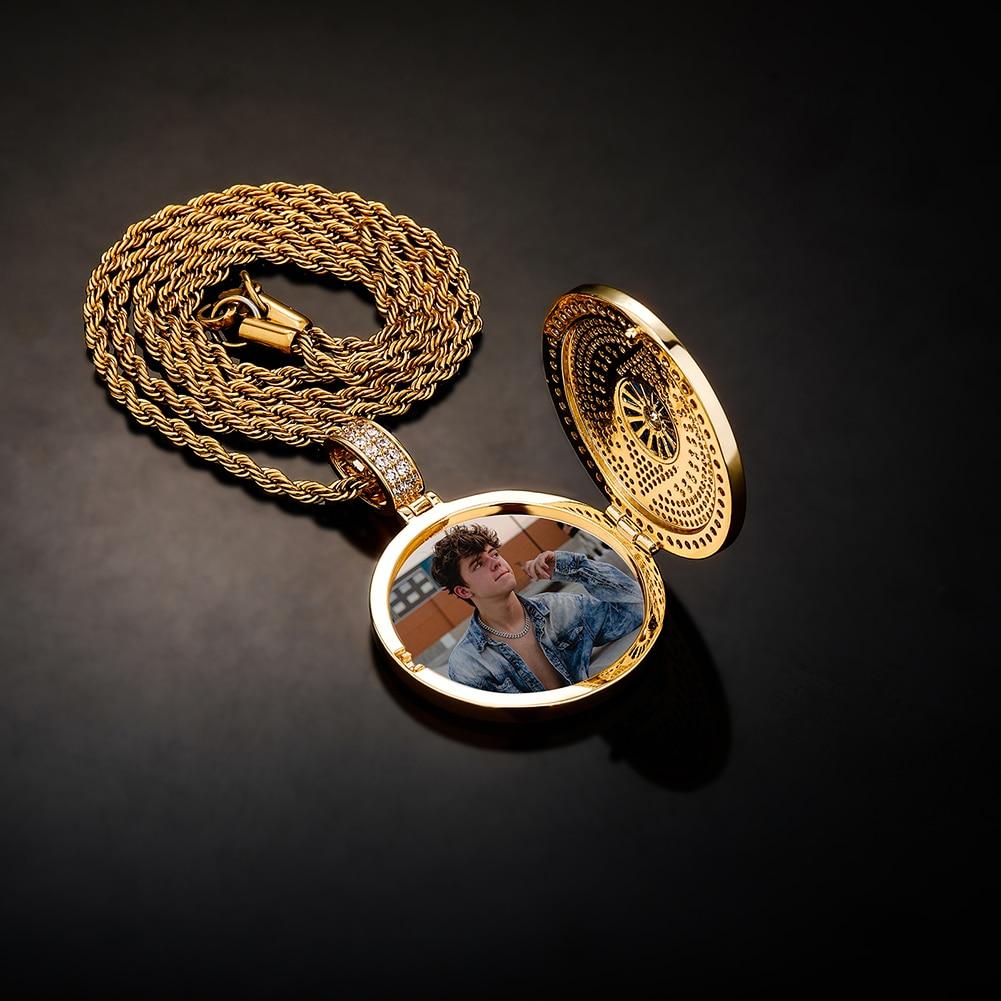 Custom Evil Eye Photo Locket 14K - ICECI