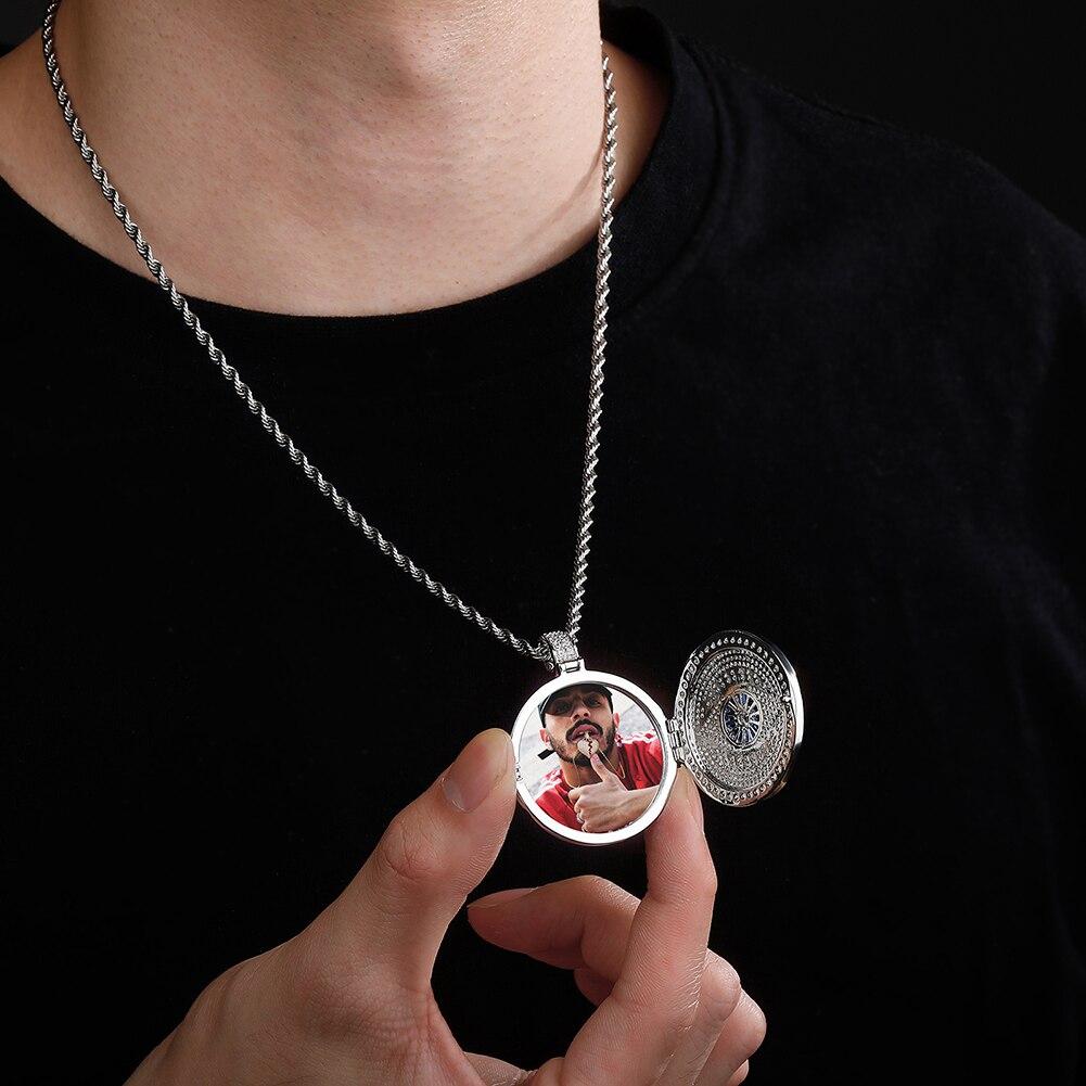 Custom Evil Eye Photo Locket 14K - ICECI