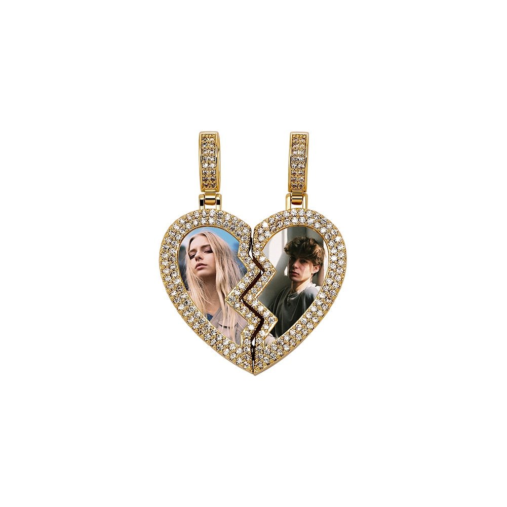 Custom Heartbreak Magnetic Photo Pendant 14K - ICECI