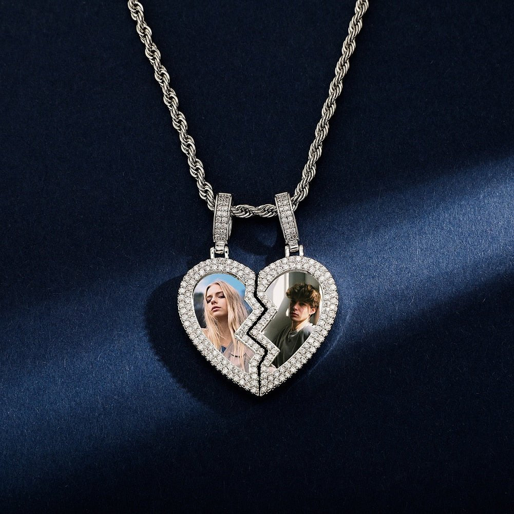 Custom Heartbreak Magnetic Photo Pendant 14K - ICECI