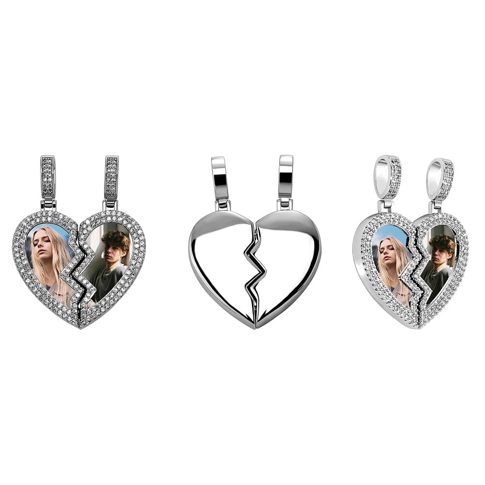 Custom Heartbreak Magnetic Photo Pendant 14K - ICECI