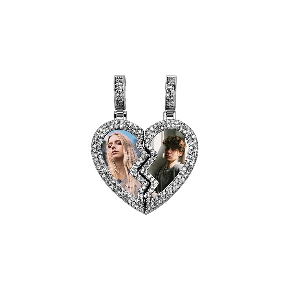 Custom Heartbreak Magnetic Photo Pendant 14K - ICECI