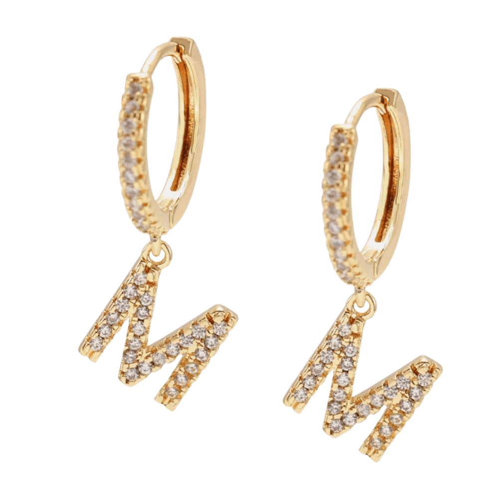 Custom Initial Drop Earrings 14K - ICECI