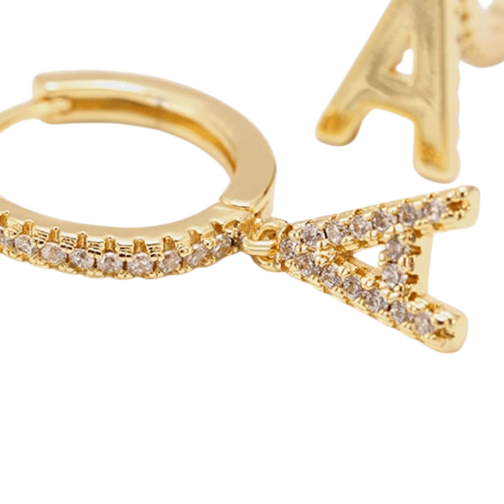 Custom Initial Drop Earrings 14K - ICECI