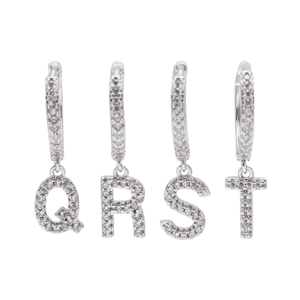 Custom Initial Drop Earrings 14K - ICECI