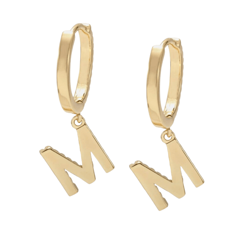 Custom Initial Drop Earrings 14K - ICECI