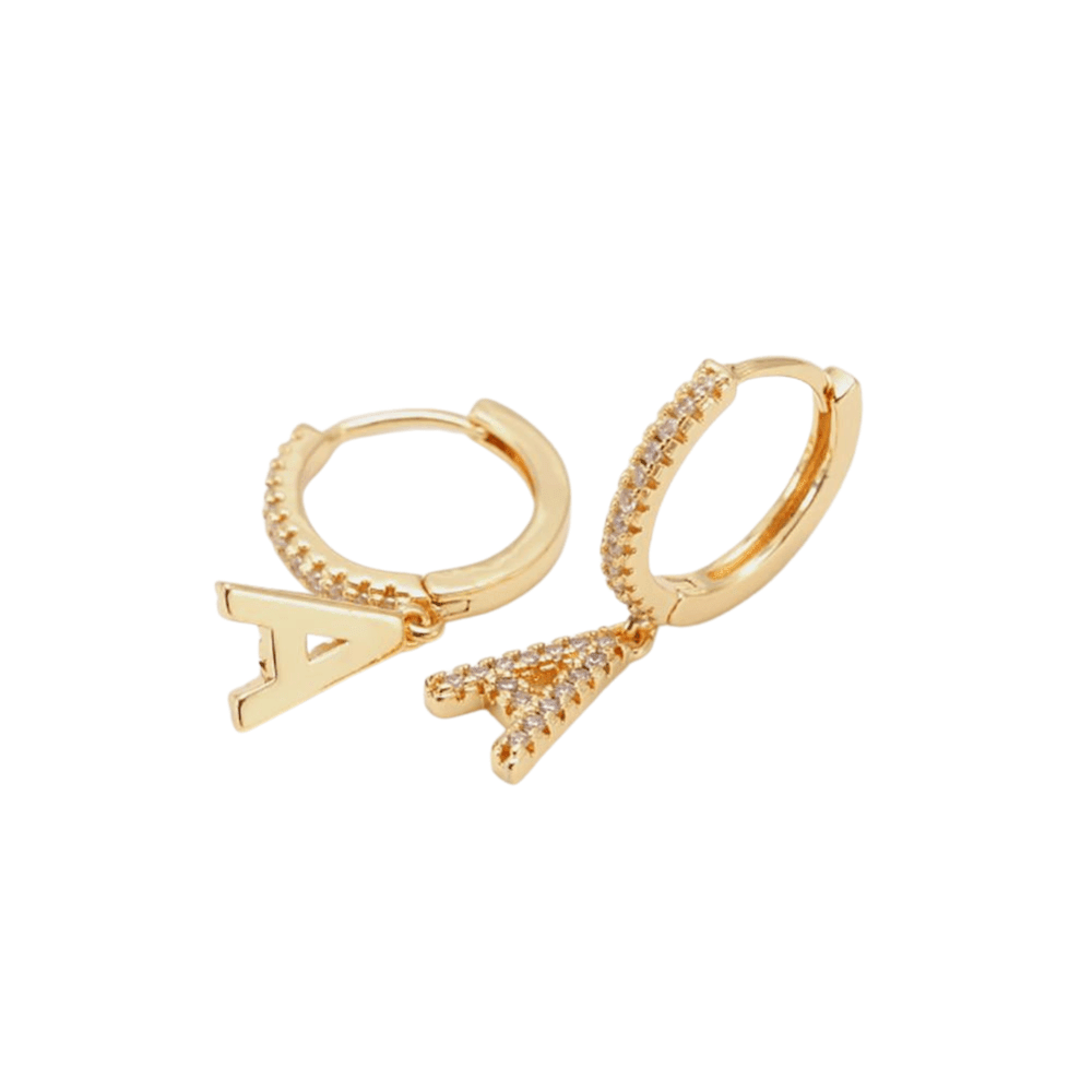 Custom Initial Drop Earrings 14K - ICECI