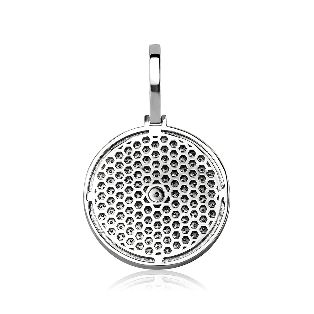 Custom Initial Round Rotatable Pendant 14K - ICECI