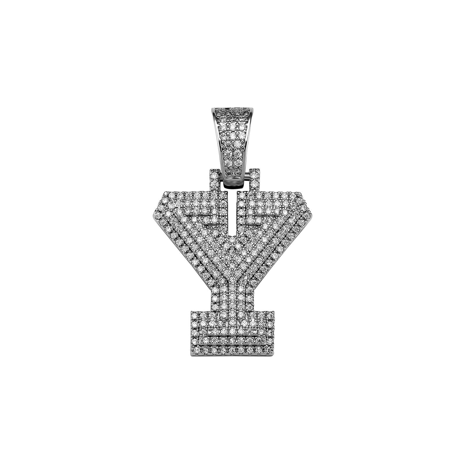 Custom Micro Pave Letter Pendant 14K - ICECI