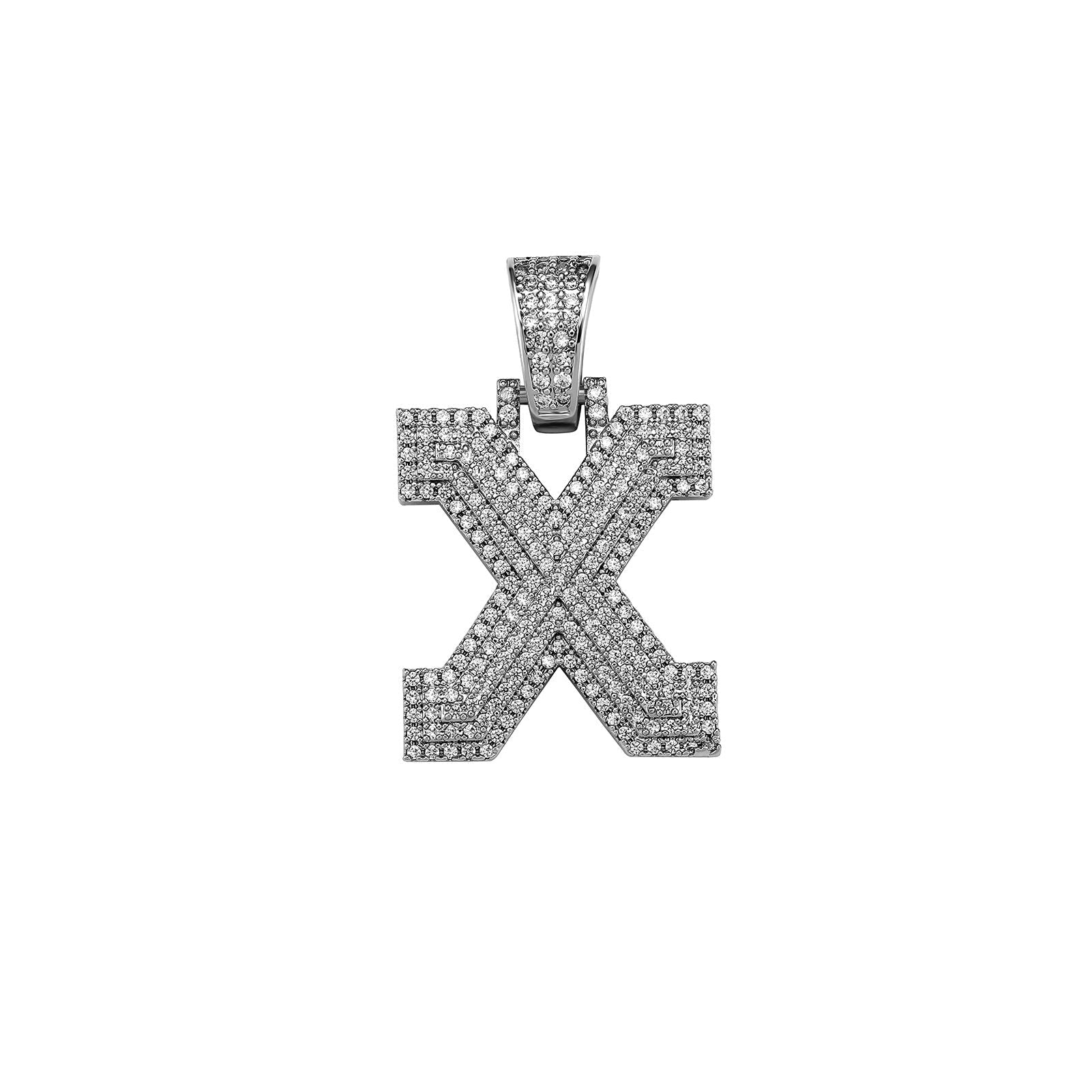 Custom Micro Pave Letter Pendant 14K - ICECI