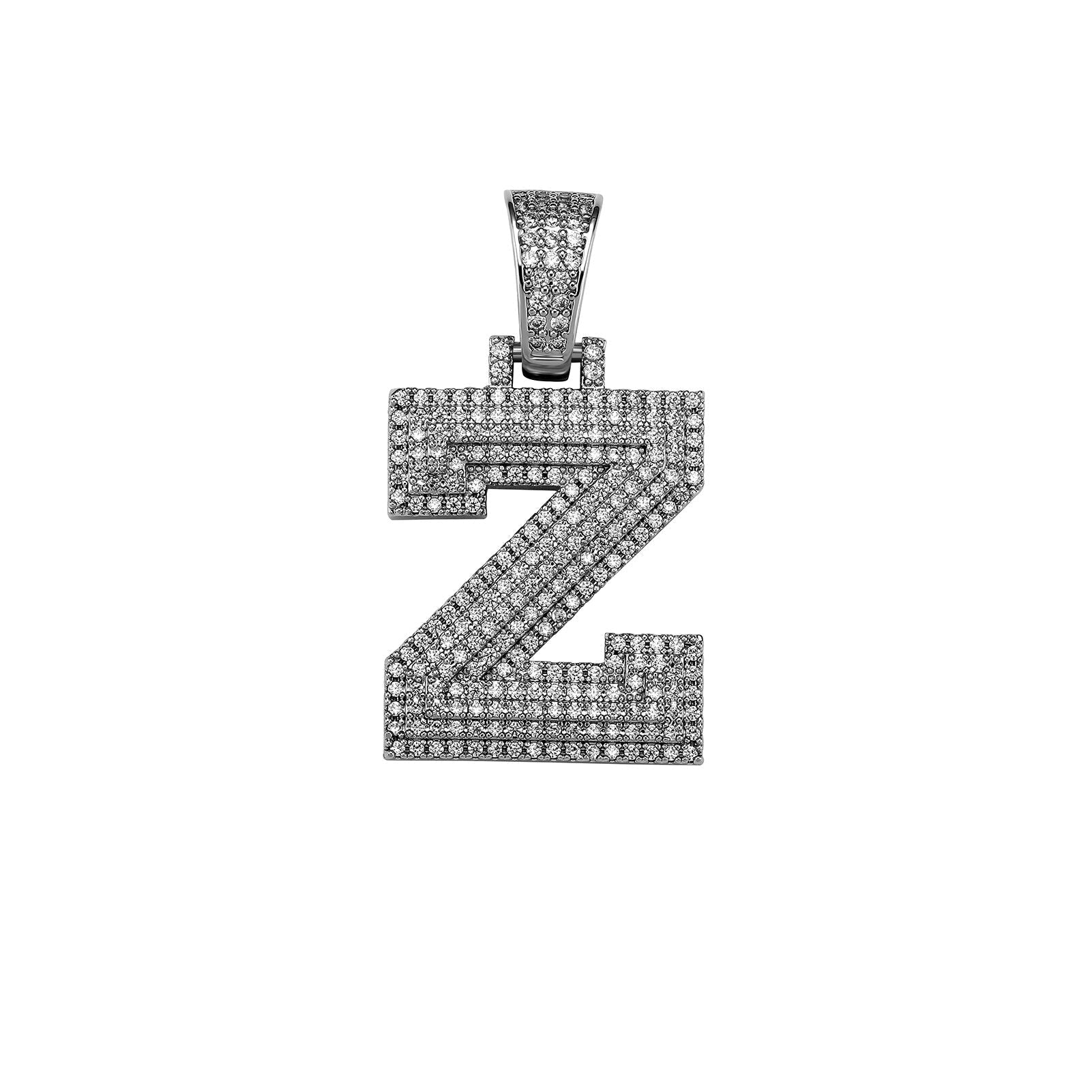 Custom Micro Pave Letter Pendant 14K - ICECI