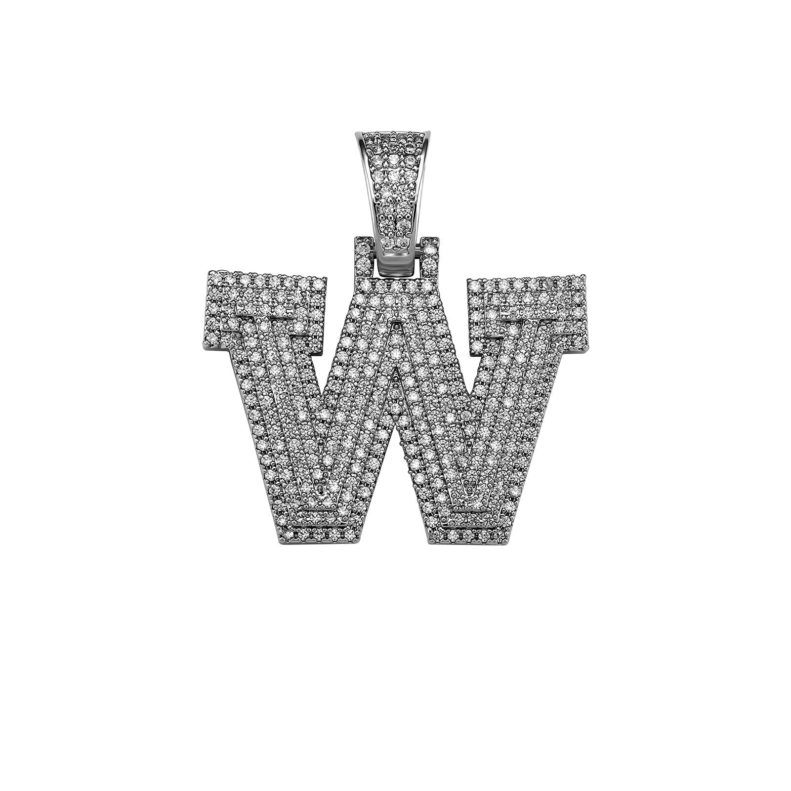 Custom Micro Pave Letter Pendant 14K - ICECI