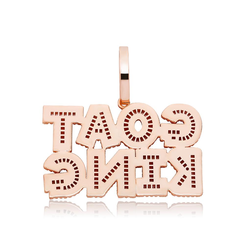 Custom Multi - Layer Baguette Font Pendant 14K - ICECI