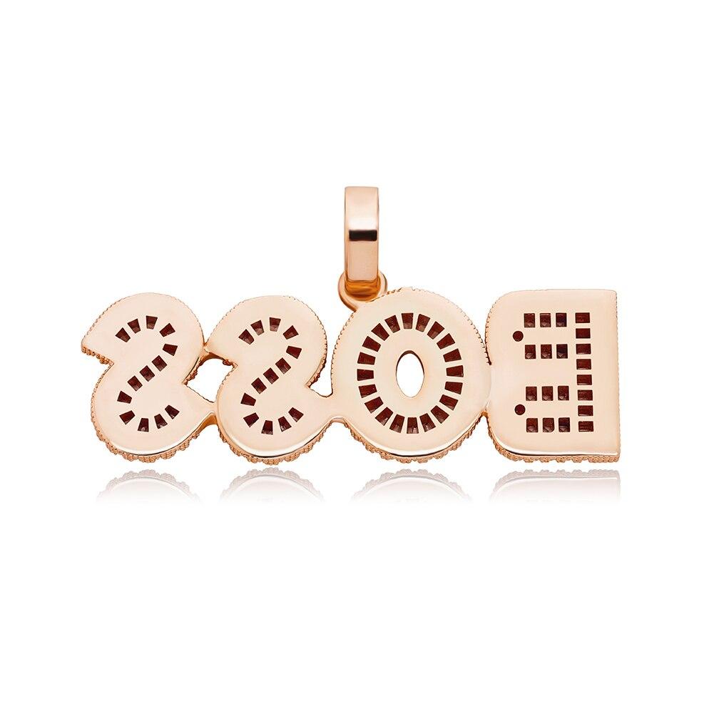 Custom Multi - Layer Baguette Font Pendant 14K - ICECI