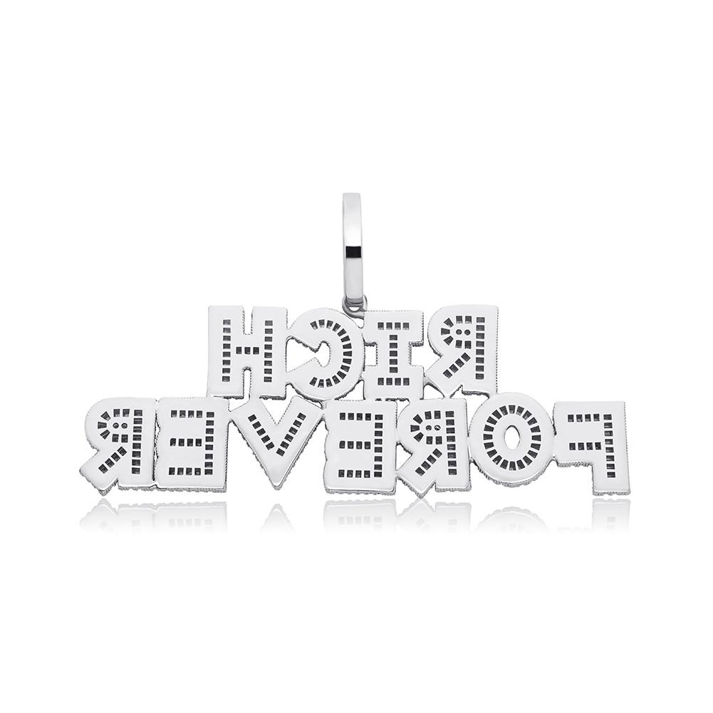 Custom Multi - Layer Baguette Font Pendant 14K - ICECI