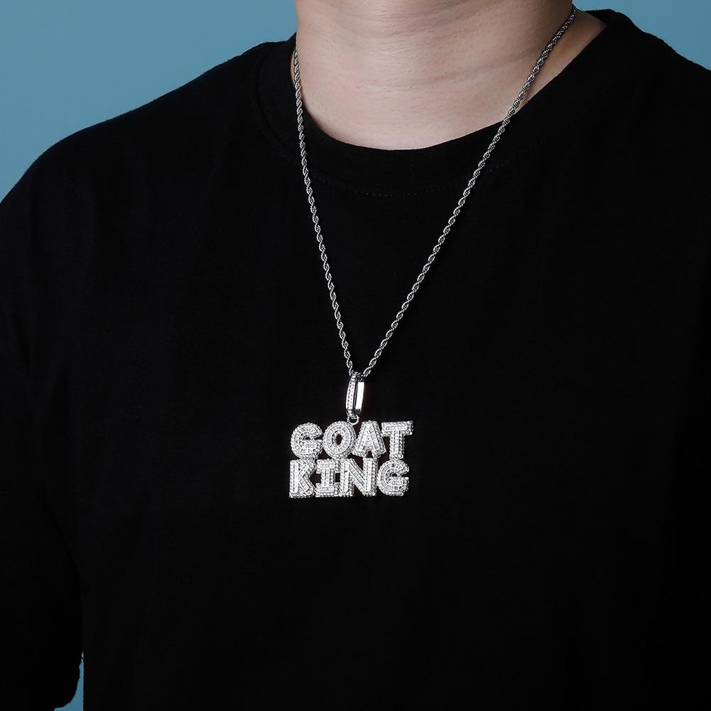 Custom Multi - Layer Baguette Font Pendant 14K - ICECI