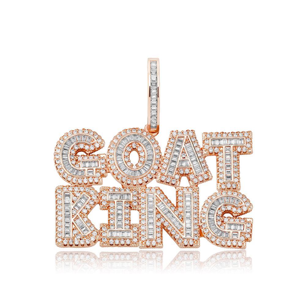 Custom Multi - Layer Baguette Font Pendant 14K - ICECI