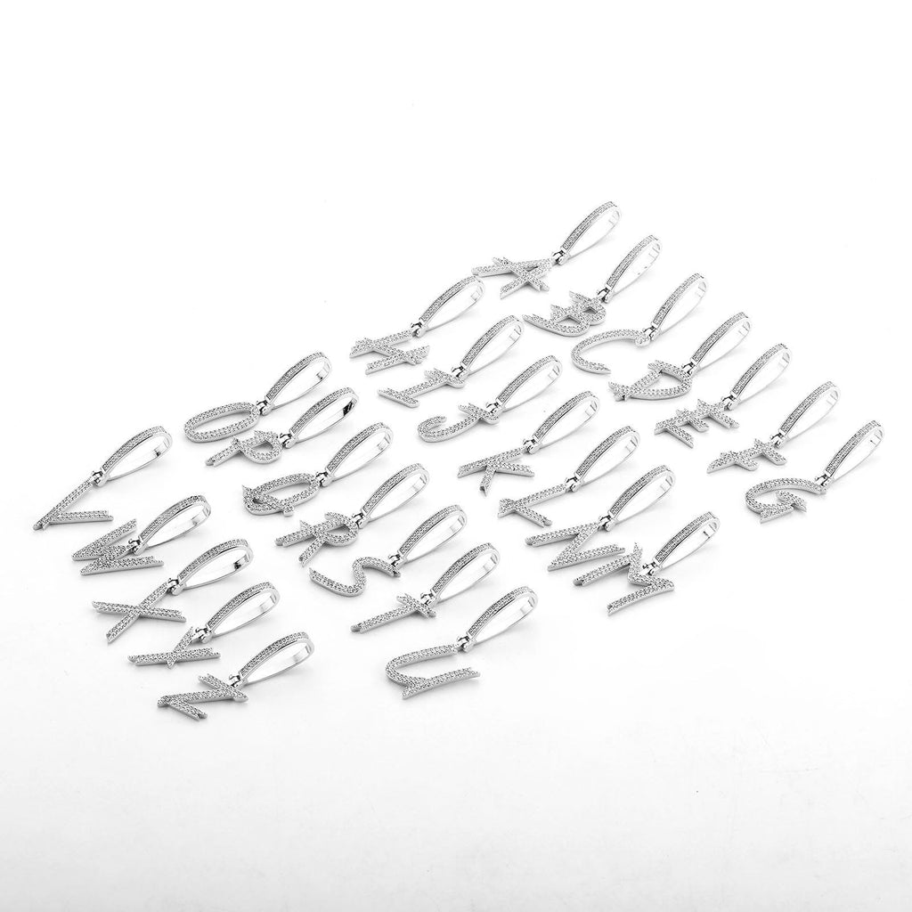 Custom New Brush Letter Pendant 14K - ICECI